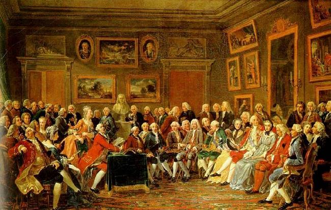 Anicet-Charles-Gabriel Lemonnier In the Salon of Madame Geoffrin in 1755 Germany oil painting art